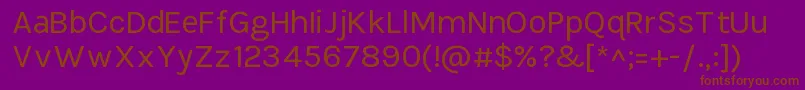 フォントTikusputihRegular – 紫色の背景に茶色のフォント