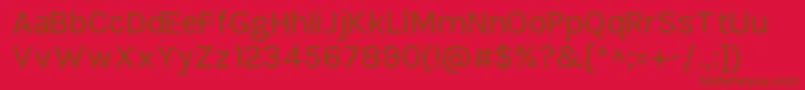 TikusputihRegular-Schriftart – Braune Schriften auf rotem Hintergrund