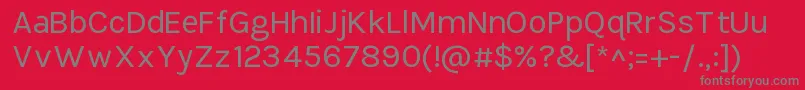 TikusputihRegular-fontti – harmaat kirjasimet punaisella taustalla