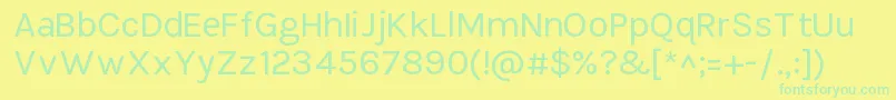 フォントTikusputihRegular – 黄色い背景に緑の文字