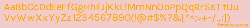 TikusputihRegular-fontti – oranssit fontit vaaleanpunaisella taustalla
