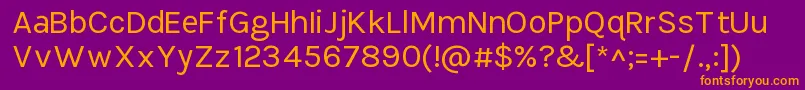 フォントTikusputihRegular – 紫色の背景にオレンジのフォント