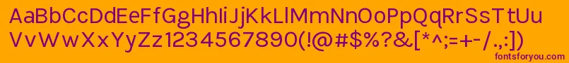 フォントTikusputihRegular – オレンジの背景に紫のフォント