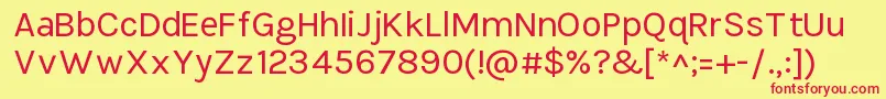 フォントTikusputihRegular – 赤い文字の黄色い背景