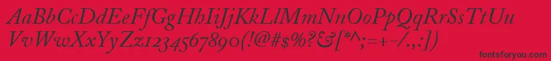 AdobeCaslonItalicosf Font – Black Fonts on Red Background