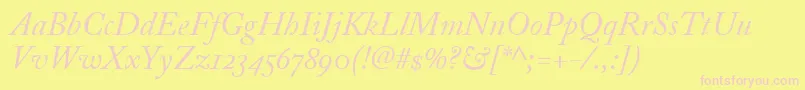 AdobeCaslonItalicosf Font – Pink Fonts on Yellow Background