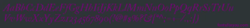 AdobeCaslonItalicosf Font – Purple Fonts on Black Background
