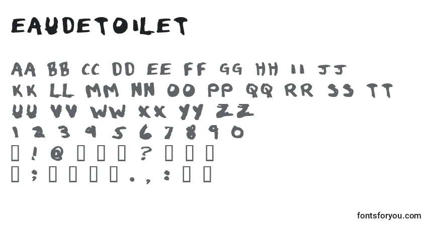 A fonte EauDeToilet – alfabeto, números, caracteres especiais