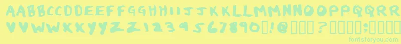 EauDeToilet Font – Green Fonts on Yellow Background