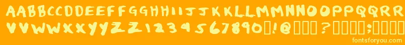 EauDeToilet Font – Yellow Fonts on Orange Background