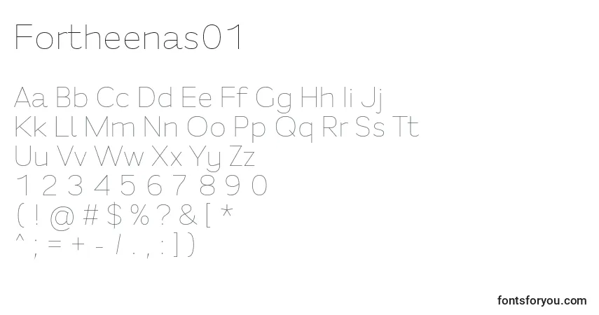 A fonte Fortheenas01 – alfabeto, números, caracteres especiais