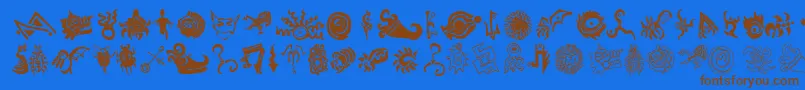 CathzuluExtraz Font – Brown Fonts on Blue Background