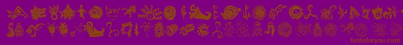 CathzuluExtraz Font – Brown Fonts on Purple Background