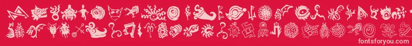フォントCathzuluExtraz – 赤い背景にピンクのフォント