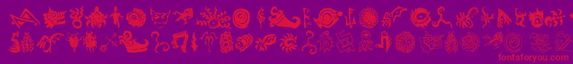 CathzuluExtraz Font – Red Fonts on Purple Background