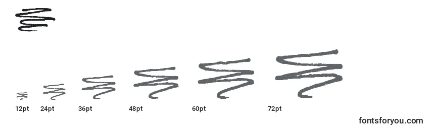 Размеры шрифта Markerscribbles