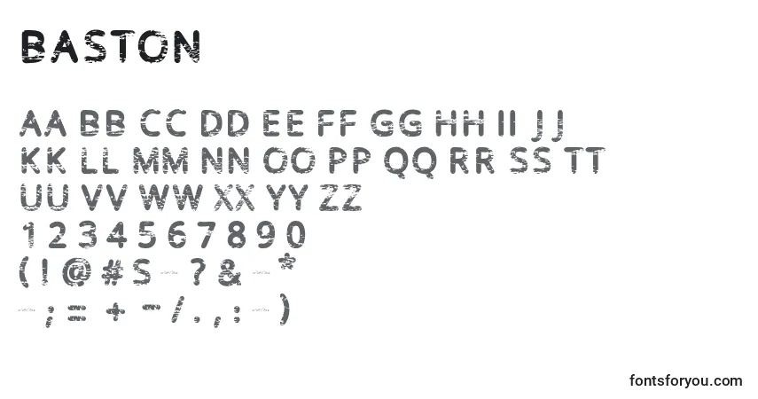 Fuente Baston - alfabeto, números, caracteres especiales