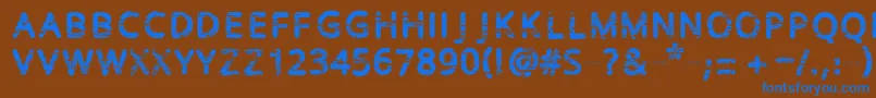 Baston Font – Blue Fonts on Brown Background