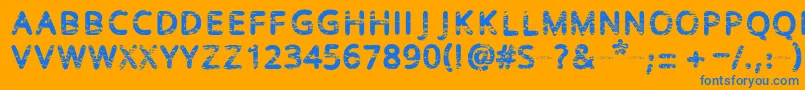 Baston Font – Blue Fonts on Orange Background