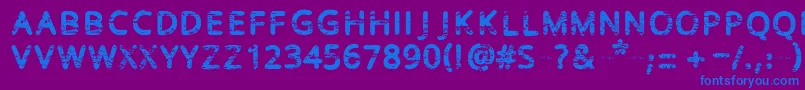 Czcionka Baston – niebieskie czcionki na fioletowym tle