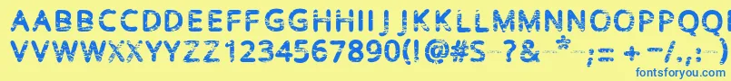 Baston Font – Blue Fonts on Yellow Background
