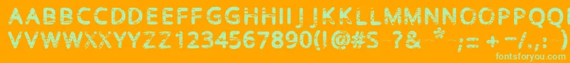 Baston Font – Green Fonts on Orange Background