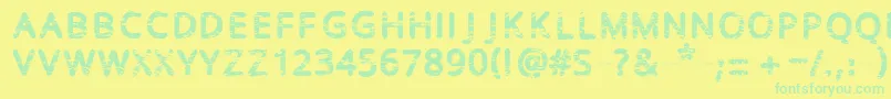 Baston Font – Green Fonts on Yellow Background