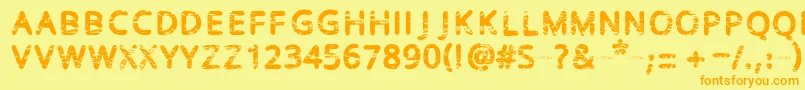 Baston Font – Orange Fonts on Yellow Background
