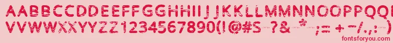 フォントBaston – ピンクの背景に赤い文字
