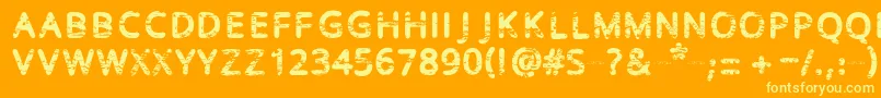 Baston Font – Yellow Fonts on Orange Background