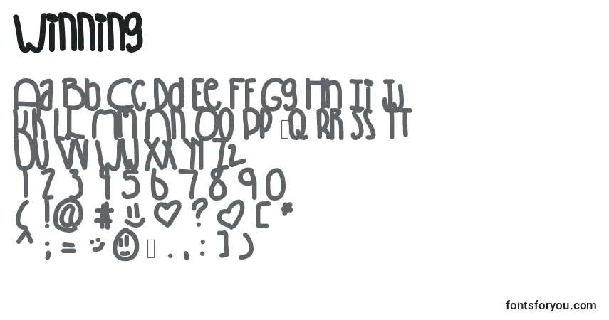 Czcionka Winning – alfabet, cyfry, specjalne znaki