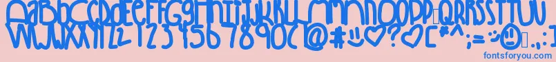 Winning Font – Blue Fonts on Pink Background