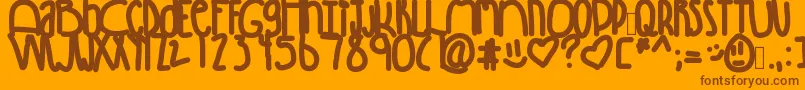 Winning Font – Brown Fonts on Orange Background