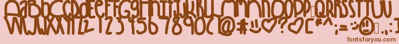 Winning Font – Brown Fonts on Pink Background