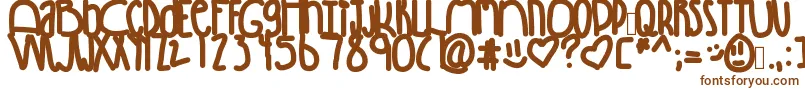 Winning-fontti – ruskeat fontit valkoisella taustalla