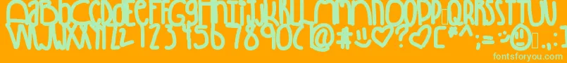 Winning Font – Green Fonts on Orange Background