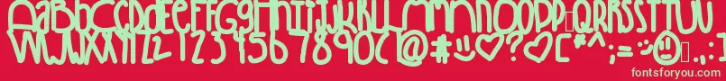 Winning Font – Green Fonts on Red Background