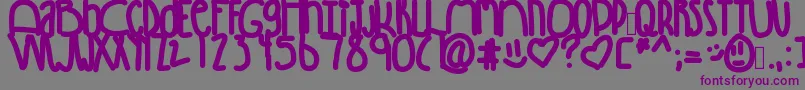 フォントWinning – 紫色のフォント、灰色の背景