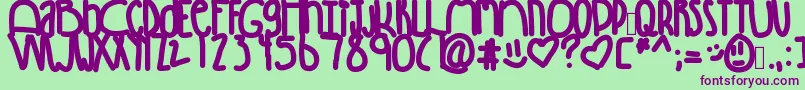 Winning Font – Purple Fonts on Green Background