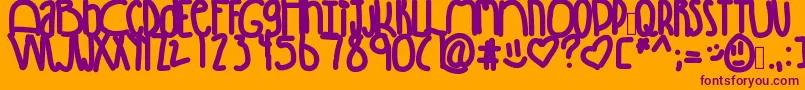 Winning Font – Purple Fonts on Orange Background