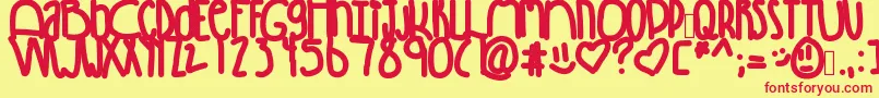 Winning Font – Red Fonts on Yellow Background