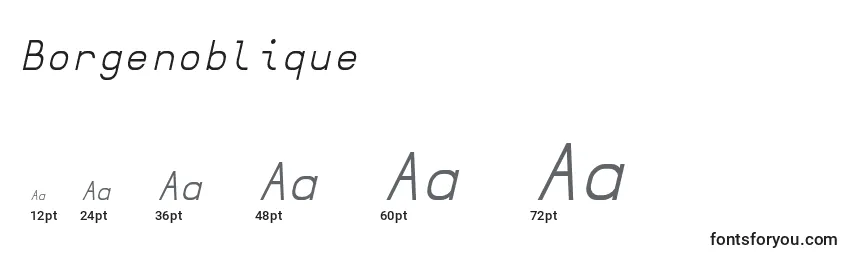 sizes of borgenoblique font, borgenoblique sizes