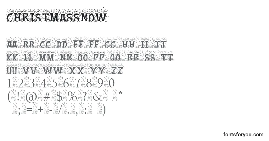 characters of christmassnow font, letter of christmassnow font, alphabet of  christmassnow font