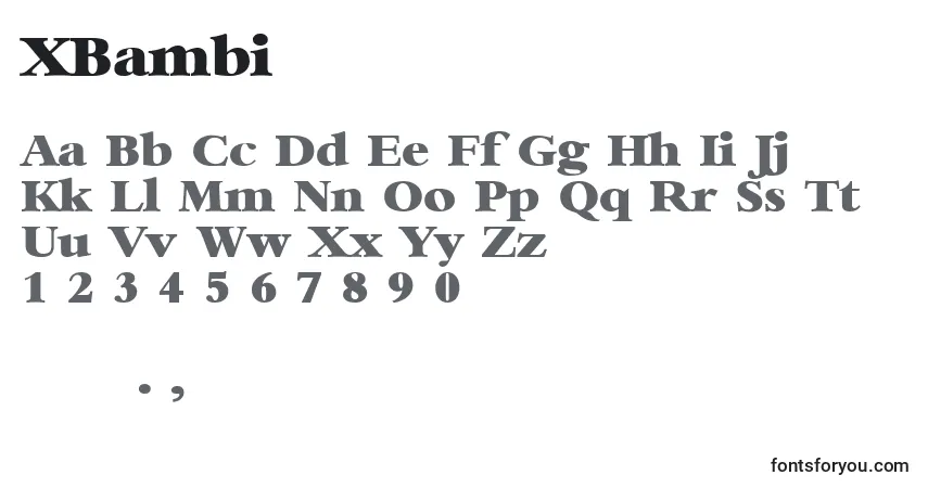 XBambi Font – alphabet, numbers, special characters