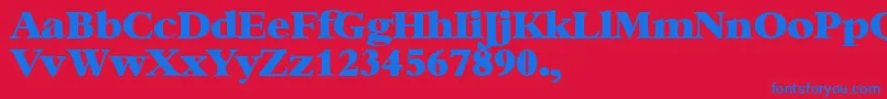 XBambi Font – Blue Fonts on Red Background