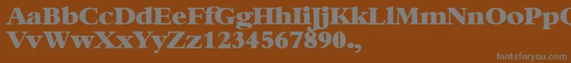 XBambi-fontti – harmaat kirjasimet ruskealla taustalla