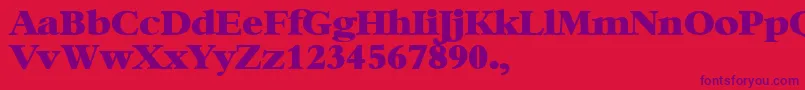XBambi-Schriftart – Violette Schriften auf rotem Hintergrund