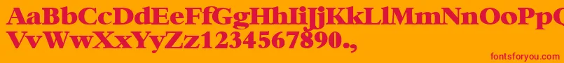 XBambi Font – Red Fonts on Orange Background
