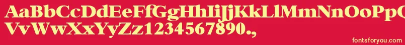 XBambi-Schriftart – Gelbe Schriften auf rotem Hintergrund
