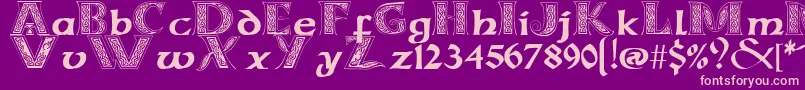 CelticmdDecorativeWDropCaps Font – Pink Fonts on Purple Background
